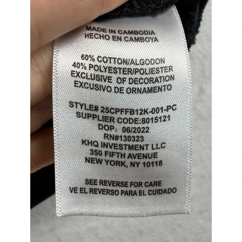 CAT Caterpillar Boys M 10/12 Black Logo Pullover Hoodie Construction Workwear
